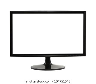 Frontal View Of Widescreen Lcd Monitor Isolated On White