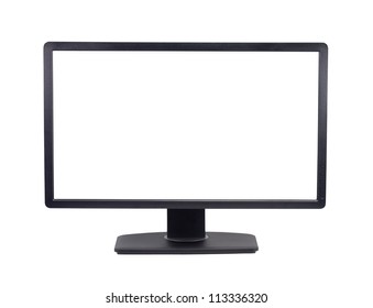 Frontal View Of Widescreen Lcd Monitor Isolated On White