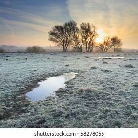 Frosted autumn meadow at dawn - Powered by Shutterstock