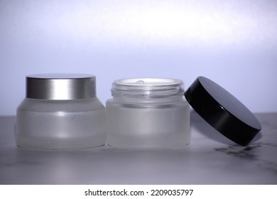 Frosted Glass Cream Jar Bottles