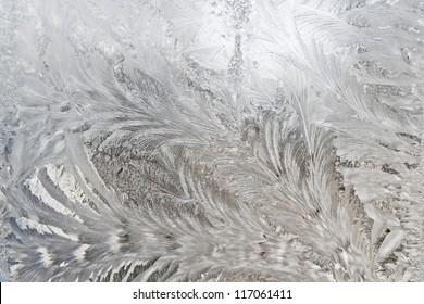 A Frosted Glass Surface Background Taken  In Cold Winter Weather From Inside Of Building