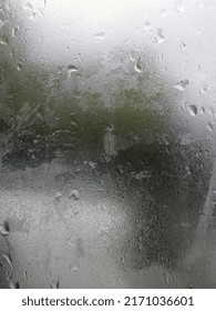 Frosted Glass Surface Caused By Dew Caused By Rain