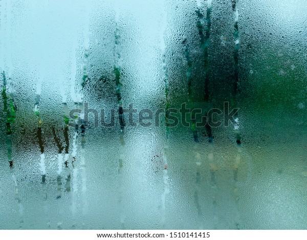 Frosted Steam On Glass Window Rainy Stock Photo Edit Now