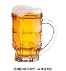 Frosty Mug Of Beer Isolated On A White Background.