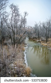 A Frosty Seine River In Bois Des Esprits Park, Winnipeg, Manitoba