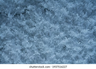 Frosty snowy surface in winter interior wall