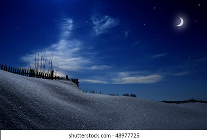 Frosty And Starry Winter Night