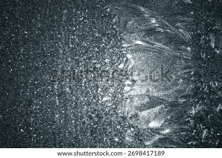 Frosty Winter Window Texture. Abstract Crystal Freeze Seasonal Wallpaper. Shiny Sparkling Surface.