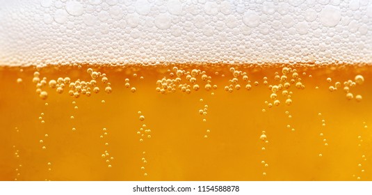 Frothing Foaming Beer Close Up