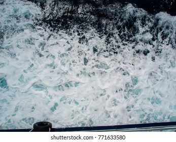 Frothy sea waves