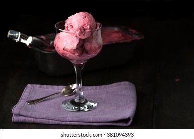 Froyo Icecream In A Serving Bowl Ready To Be Eaten