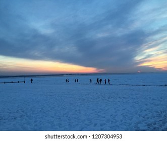 Frozen Beach Westmeadow Stony Brook NY