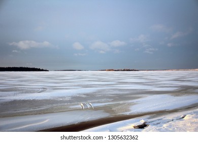 Frozen Bothnian Bay View Near Kemi, Finland