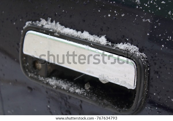 Frozen Car Door Opening Handle Car Stock Photo Edit Now