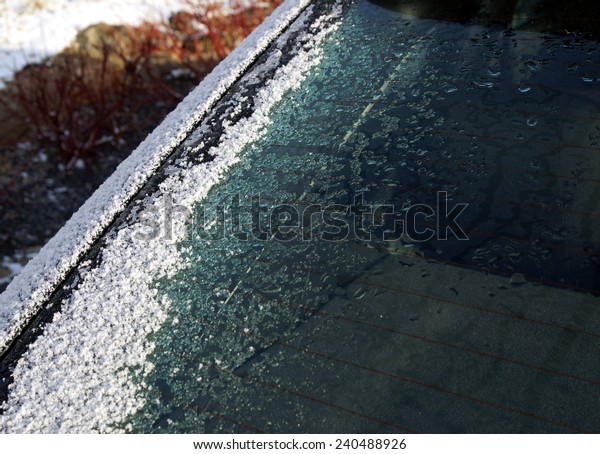 Frozen car\
window
