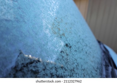 Frozen Car Windshield, Cold Winter Image