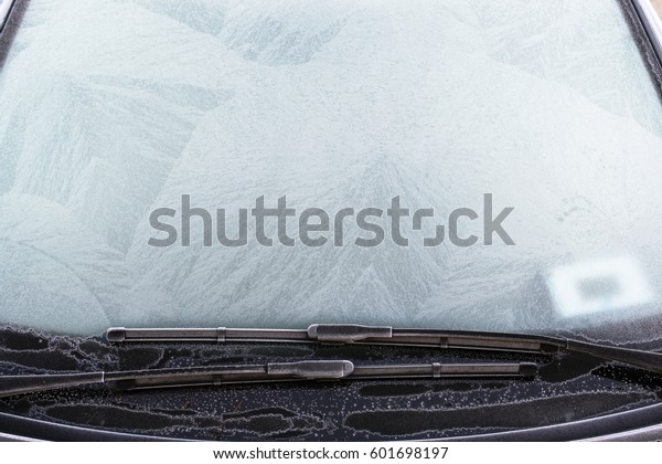 frozen car\'s\
window