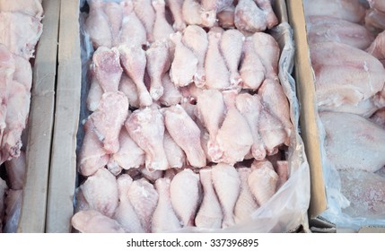 Frozen Chicken Meat At A Market