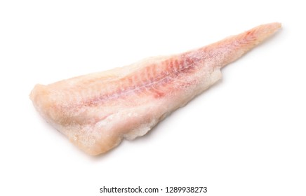 Frozen Cod Fillets Isolated On White