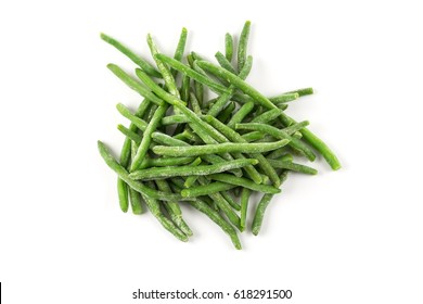 Frozen Cut Green Beans Vegetable, Isolated On White