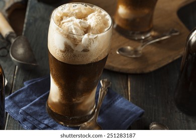 Frozen Dark Stout Beer Float With Ice Cream