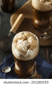 Frozen Dark Stout Beer Float With Ice Cream