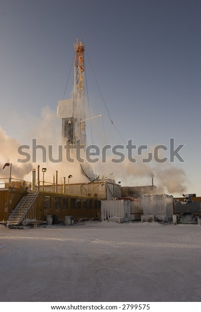 Frozen Drilling Rig Polar Region Stock Photo Edit Now 2799575