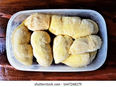 Frozen Durian In A Plastic Box