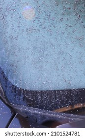 Frozen Early Morning Frozen Car Windshield