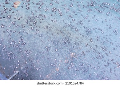 Frozen Early Morning Frozen Car Windshield