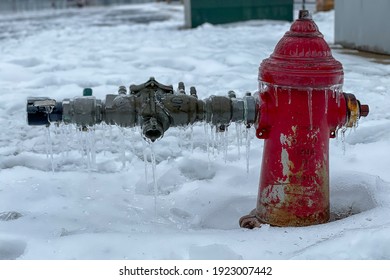 Frozen fire hydrant , winter storm 2021, Austin, TX