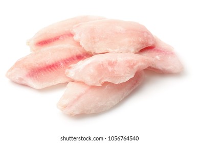 Frozen Fish Fillet Isolated On White