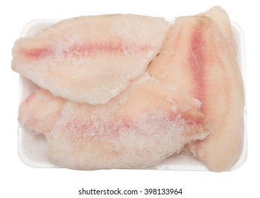 Frozen Fish Fillet Isolated On White Background