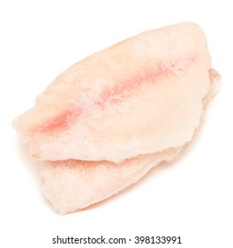 Frozen Fish Fillet Isolated On White Background