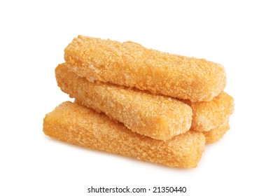 Frozen Fish Fingers On Bright Background