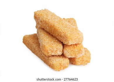 Frozen Fish Fingers On Bright Background