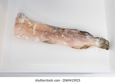 Frozen Fish In The Freezer Drawer, Close Up