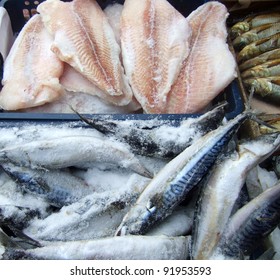 Frozen Fish On A Market