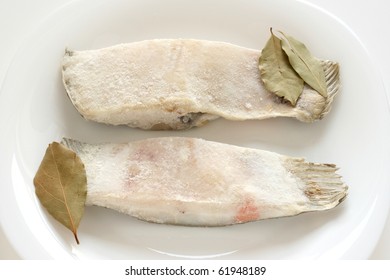 Frozen Flounder On A Plate