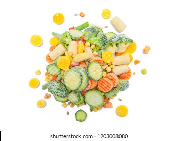 Frozen Food Isolated On White Background