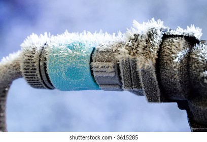 Frozen Garden Hose And Water Pipe Connection