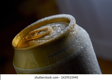 Frozen Gold Can Of Beer