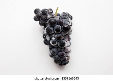 Frozen Grapes On A White Table