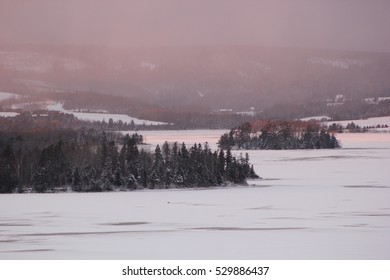 Frozen Harbour And Forests, Antigonish, Nova Scotia