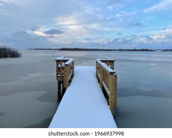 Frozen Lake After Texas Snow Storm