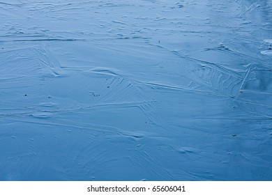 Frozen lake, covered with thin ice
