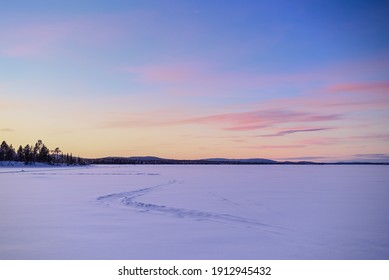 Frozen Lake Inari In FInland