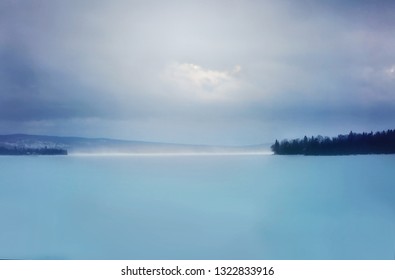 Frozen Lake In Rangeley Maine