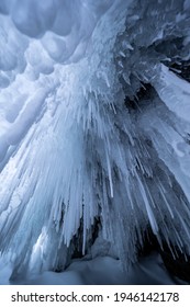 The Frozen Lake Torneträsk In Swedish Lapland. Beautiful Ice Forms Create An Amazing Sight.
