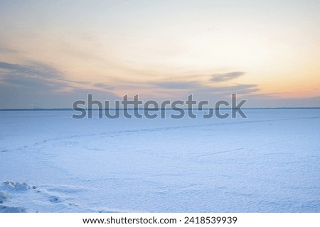 A frozen lake in winter